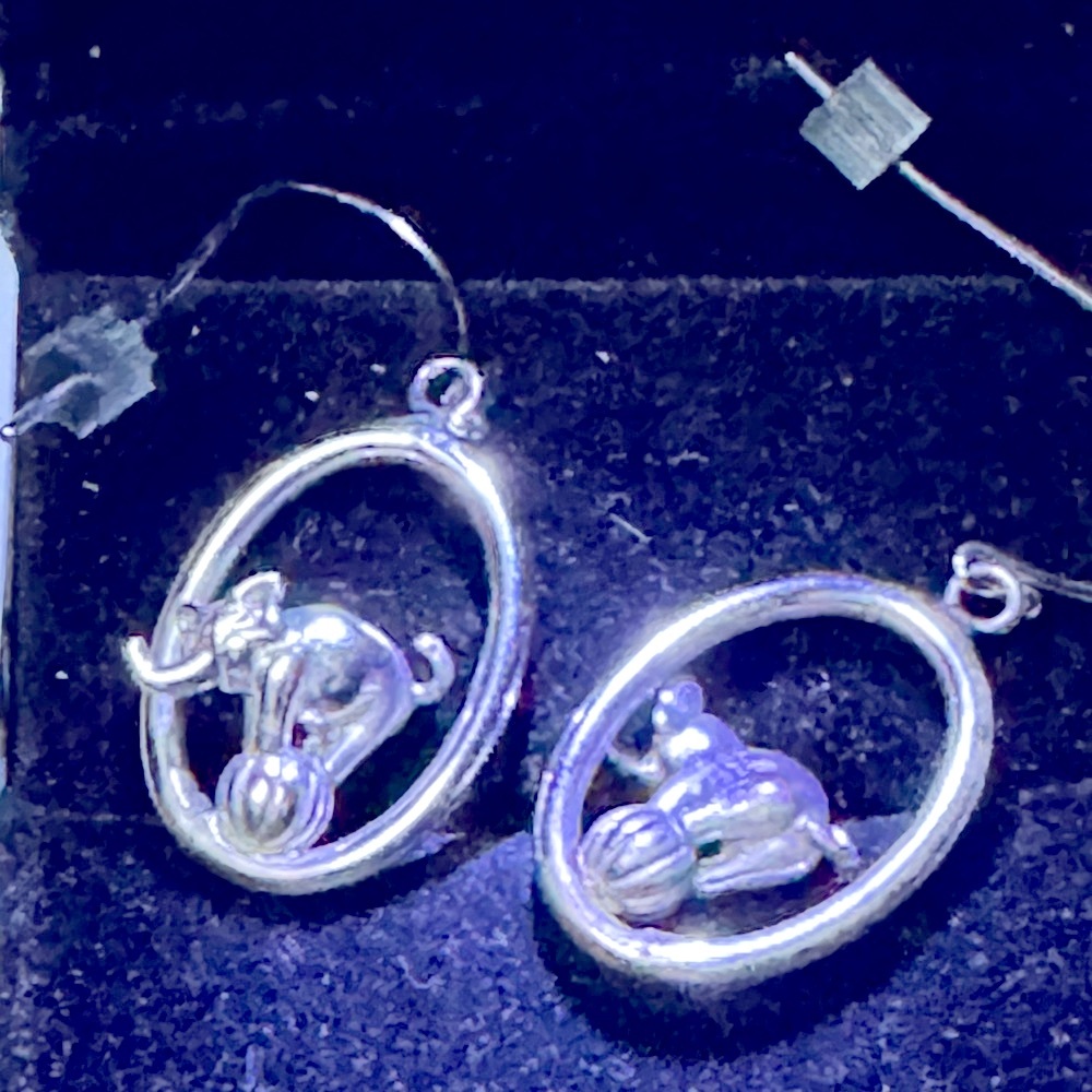 New AXOMY 925 stering Silver Hoop Earrings with Elephant Accents